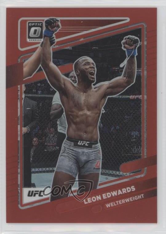 2022 Panini Donruss Optic UFC Red Prizm 185/199 Leon Edwards #62 1dl2