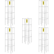 VEVOR Tomato Cages Plant Support Cage 5Pack Square Steel 3.8FT Silver for Garden