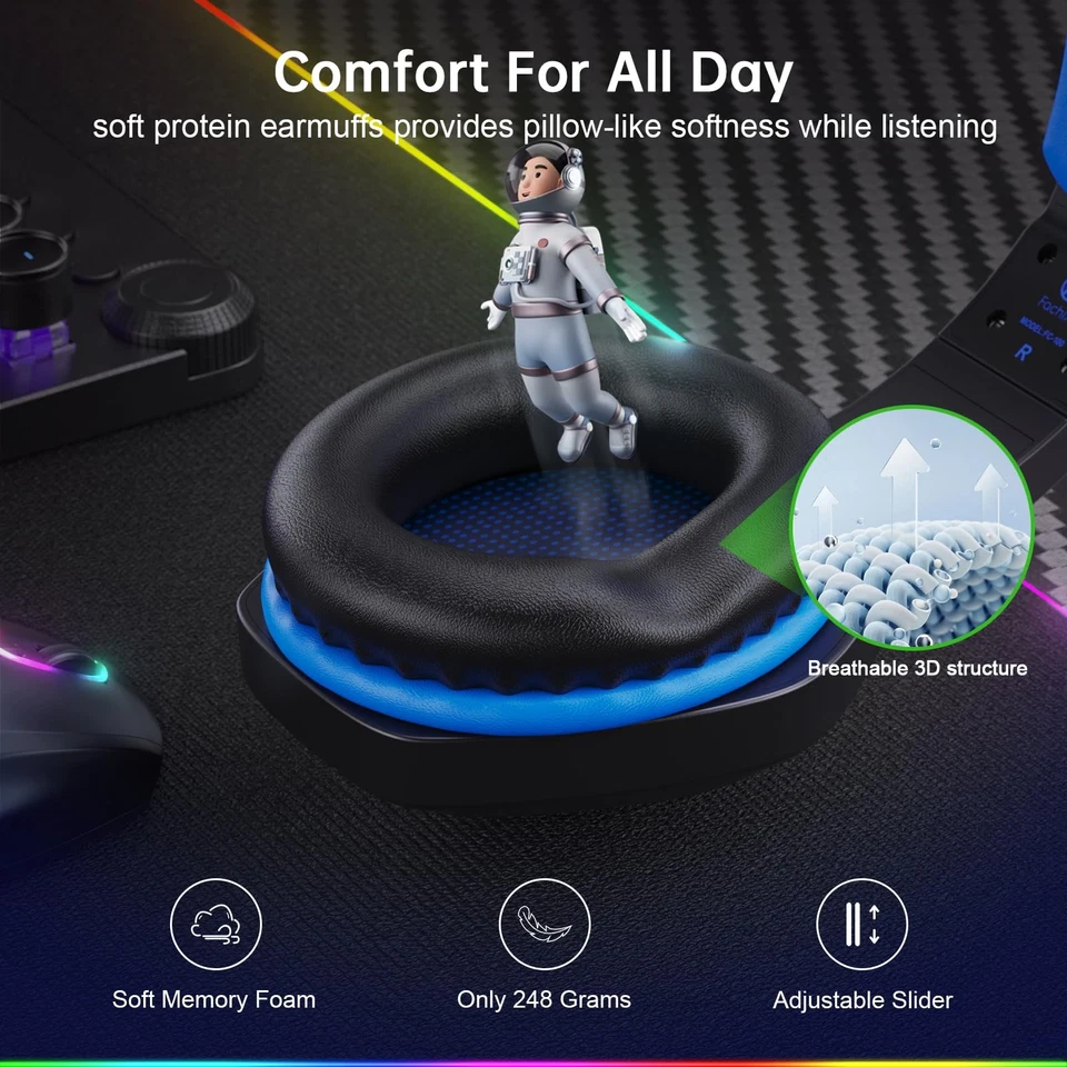 FC-100 Wireless Gaming Headset for PS5, PS4, PC - Gaming headphones with Loss... - Image 4 of 4