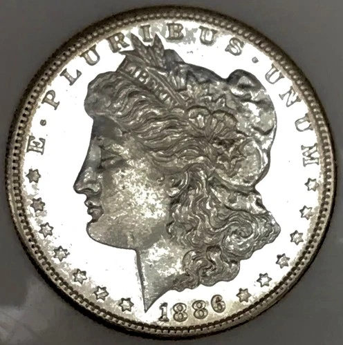 1886 S MORGAN DOLLAR! FLAWLESS PL PROOF LIKE! DEEP LIQUID MIRRORS$ WOW NR #64570