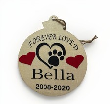 Personalized Dog Christmas Ornament, Custom Pet Memorial Ornament Name  Date