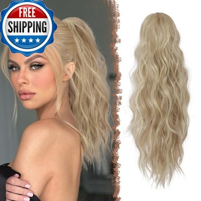 FESHFEN Extensions - Drawstring Ponytails Hair Extension Long Curly Wavy Hair
