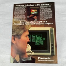 Panasonic Computer Display Vintage 1983 Print Ad Retro Monitor Tech Industry 80s