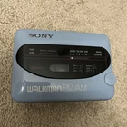 Vintage Sony Walkman WM-F68 AM/FM Radio Cassette Player Baby Blue VTG Dolby NR