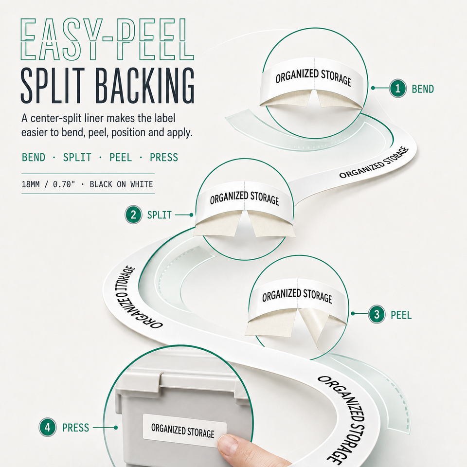18mm TZe-S241 Black on White Label Tape Compatible with Brother PT ...