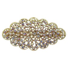 Gorgeous AB Rhinestone Crystal Floral Hair Barrette Clip Accessory Tool