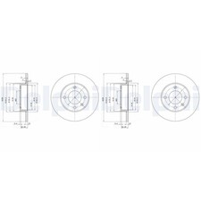 2x DELPHI BREMSSCHEIBEN 239mm VOLL HINTEN VORNE passend für AUDI 80 SEAT