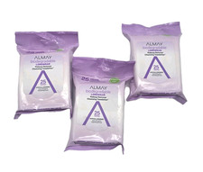 3x Almay Biodegradable Long wear Makeup Remover Cleansing Wipes 25ct Ea VALUE