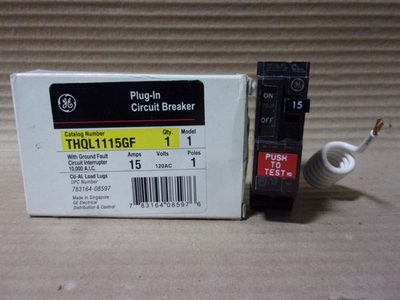 #ad #ad NEW GE THQL THQL1115GF 1 Pole 15 Amp 120v GFCI GFI Plug In Circuit Breaker NIB $39.99