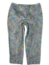 Talbots Multicolor Flat Front Perfect Crop Curvy Pants Women's Size 8 Petites