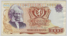 Norwegen / Norway 1000 Kroner 1980 VF