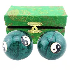 JapanBargain 3298, Chinese Baoding Balls Hand Exercise Therapy Green