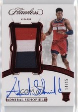 2019-20 Panini Flawless Vertical Ruby 14/15 Admiral Schofield Patch Auto 3d3