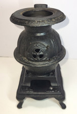 8 Inch Tall Cast Iron Potbelly Stove, Salesman Sample , Missing Top