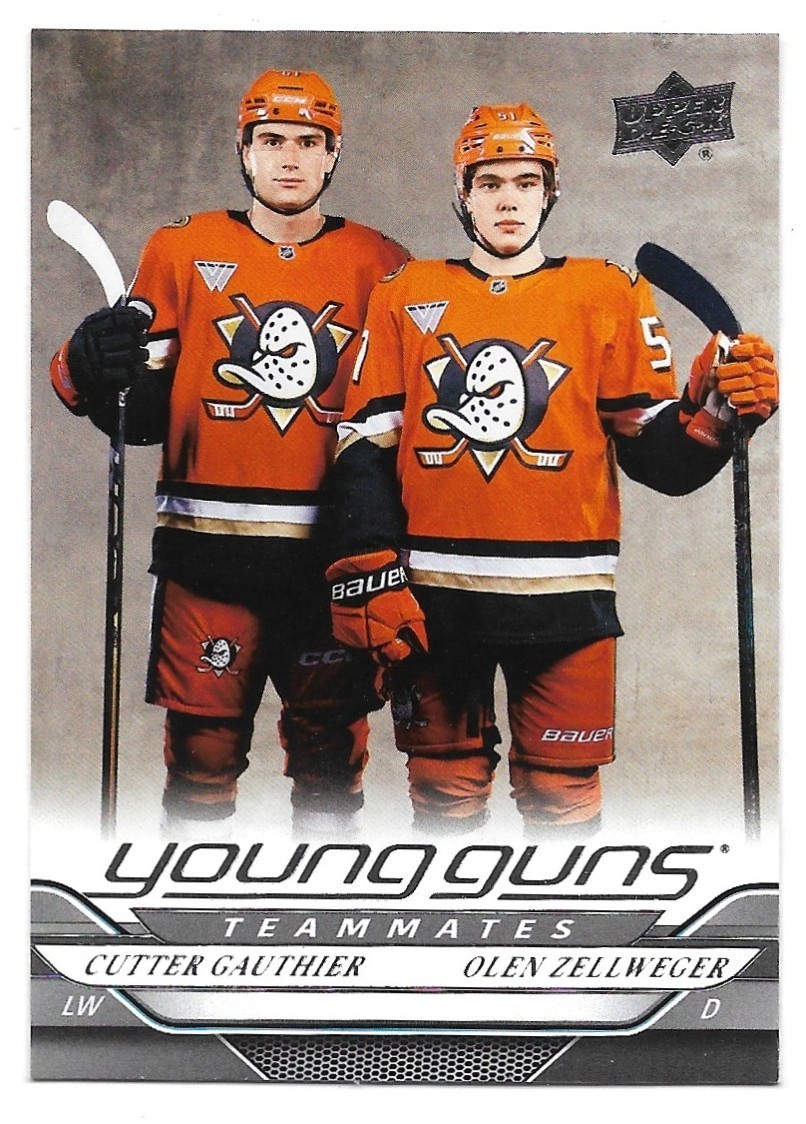 Cutter Gauthier & Olen Zellweger 24-25 UD 2 Young Guns Teammates Rookie Card SP