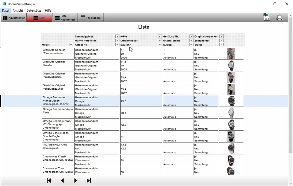 GS Uhren-Verwaltung 6 - Die Software zur Verwaltung Ihrer Uhren-Sammlung - Bild 4 von 4