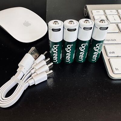 Recharge Power Plus AA Rechargeable Batteries 3400mAh - 4 Battery w/ USB-C Cable