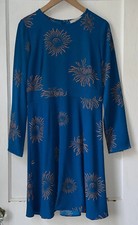 Loft Blue Floral Print Long Sleeve Dress Size 6