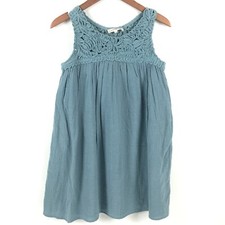 Altar'd State Dress Small Blue Sleeveless Babydoll Lined Flowy Embroidered 