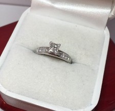 14k White Gold 3/4 - 1 Ct Diamond Princess Solitaire Wedding Engagement Ring 5