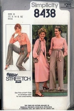 Vintage 70s Simplicity 8438 Knit Separates Pattern Misses Size 12 14 16