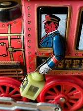 Vintage Western Special Tin Train Locomotive Japan Red Mystery Action SEE VIDEO