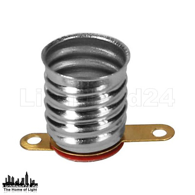 25x Modellbau Kleinfassung E10 / 12V / Illumination - silber - mit Lötfahnen