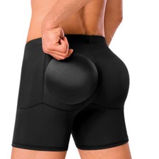 Men Shapewear Padded Underwear Brief Shorts Butt Hip Enhance  Butt Lifter Pants