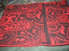 Men's Reversible Red and Black Paisley Print Scarf