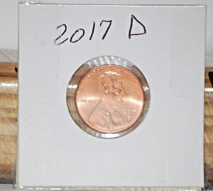 2017 D Lincoln Cent, Penny, Shield on Reverse, Excellent Condition