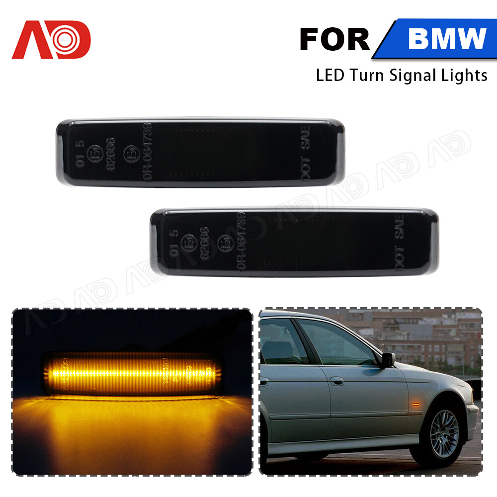 2PCS/Set Smoked Tinted LED Side Marker Lights For 1997-2003 