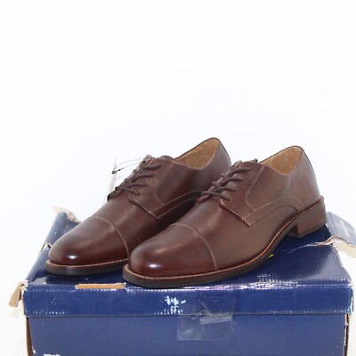 Stafford Men\'s Tan Brown Cap-Toe Lace-Up Dress Oxfords Stafford Dress Shoes main image 4