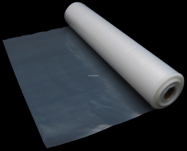50m X 2m Clear Polythene Plastic Sheeting Roll Heavy Duty 250 Micron