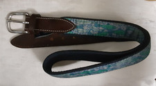 Vineyard Vines by Shep Ian Size 28 USA Made Leather Ribbon Web Belt Fish