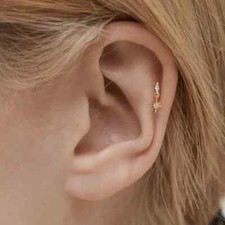Dangle Labret Stud   Internally Threaded Tragus Conch Helix Nose Earring