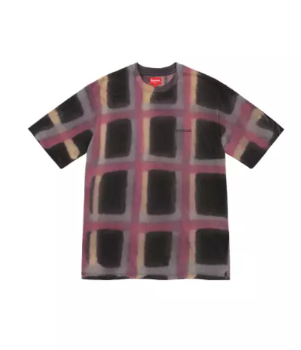 Supreme Sprayed Plaid S/S Top Black T-Shirt Spring Summer 2020 SS20 Size Small