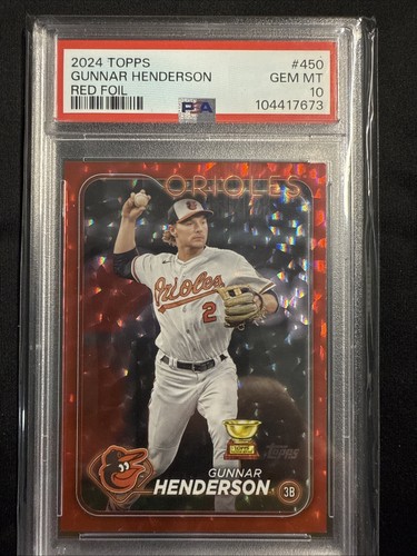 🔥💥2024 Topps - Gunnar Henderson #450 Red Foil /199💥🔥 PSA 10