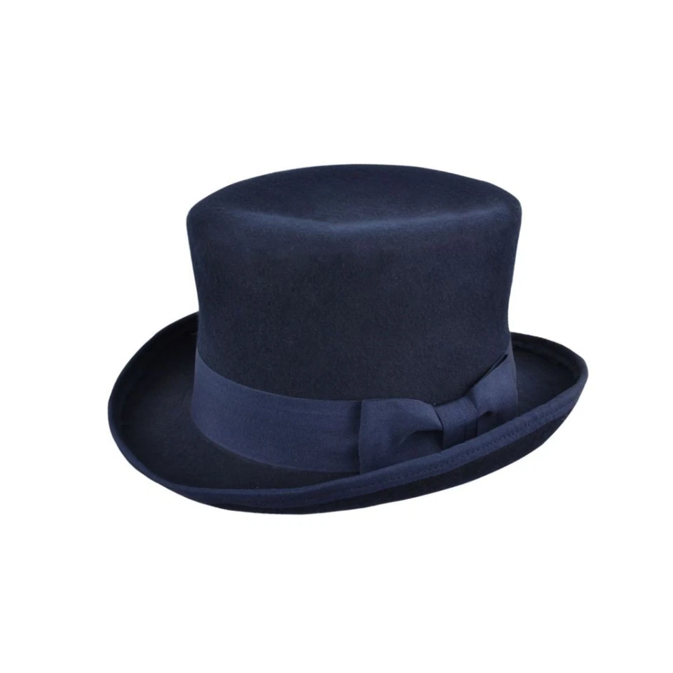 100% Wool Felt Crushable Top Hat Vintage Formal Victorian Style Hat Men Women - Image 2 of 4