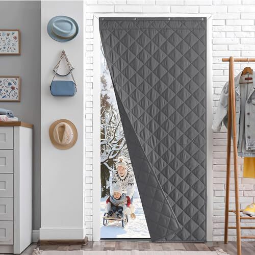 Soundproof Blackout Door Curtain, Waterproof Blanket for Door, W42 x