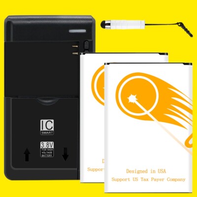 Long Lifespan 2X 3920mAh Battery Universal Charger Stylus for LG Harmony M257