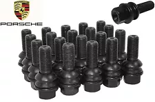 Complete Set Of Porsche Cayenne OEM 14x1.5 R14 Lug Bolts Black W/ Swivel Washer