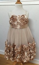 Flower Girl 7 PARTY DRESS Mesh Tulle Net BONNIE JEAN Shimmery MOCHA SATIN ROSE