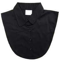 KRAGENEINSATZ BLUSENKRAGEN HEMDKRAGEN SCHWARZ GEKNÖPFT 65% POLYESTER 35% BW EG