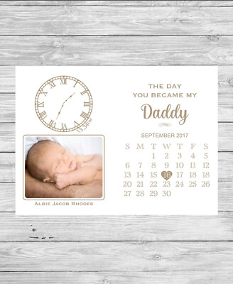 Personalised Baby Birth Calendar Photo Collage Word Art Print Day