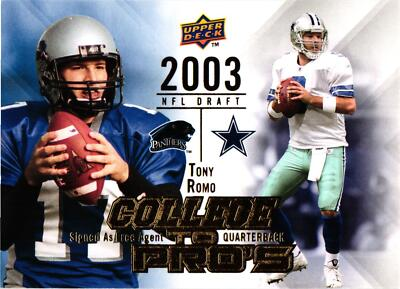 #ad Tony Romo 2009 Upper Deck College to Pros Dallas Cowboys Eastern Illinois NFL $2.29