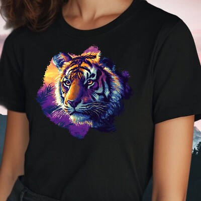 T-Shirt Frauen Tiger Pixel Art Motiv Baumwolle Größe S bis 3XL