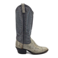 Vintage Dan Post Gray Python Snake Skin Exotic Cowgirl Cowboy Boots Womens 6 C