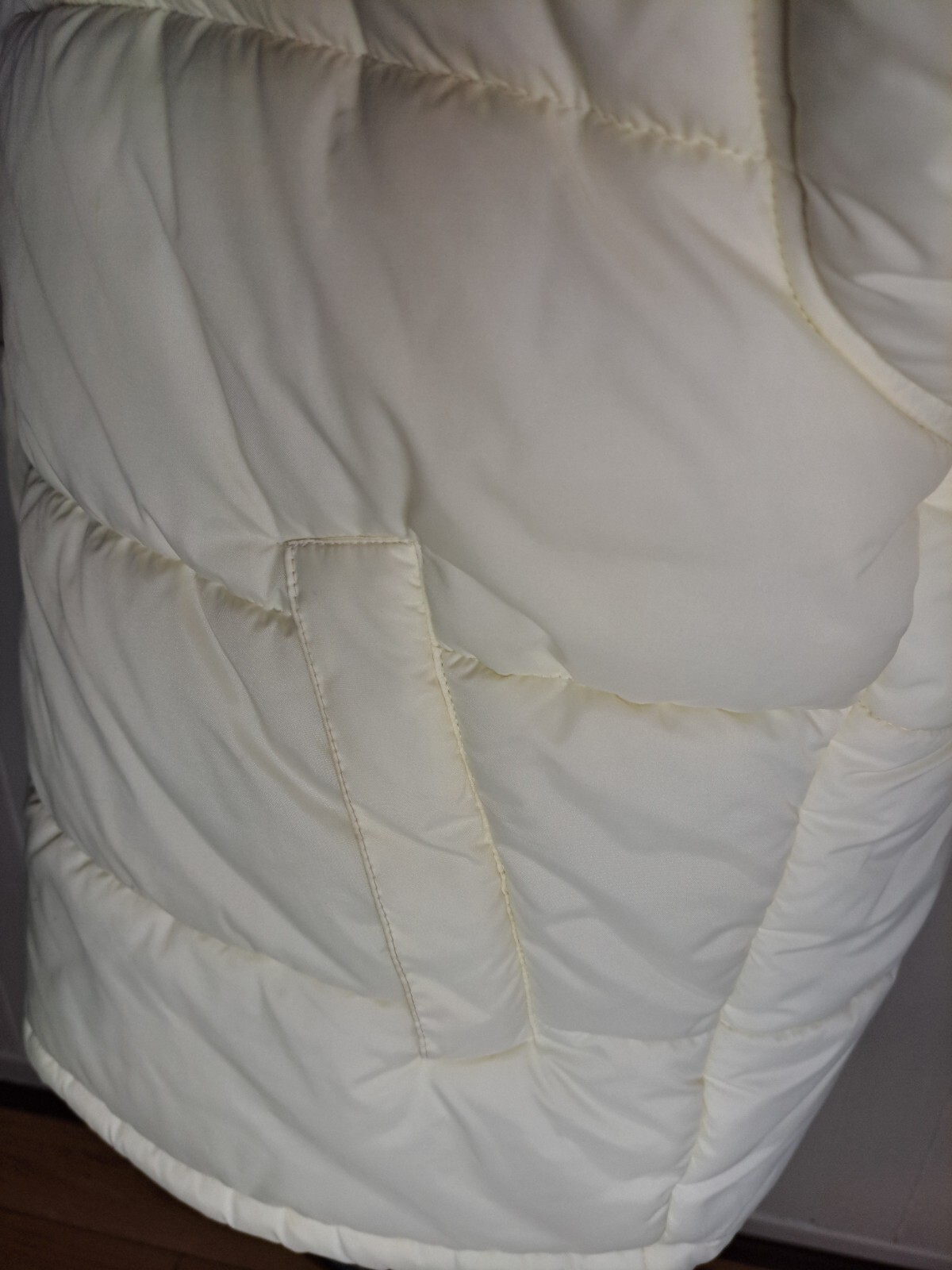 Kickers padded quilt hooded off white puffer retro softshell jacket mens size L image 8