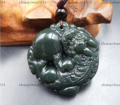 Xinjiang Hetian Jade Pendant - Natural Jasper GuanYin Pendant - 54x34x15mm - View #5