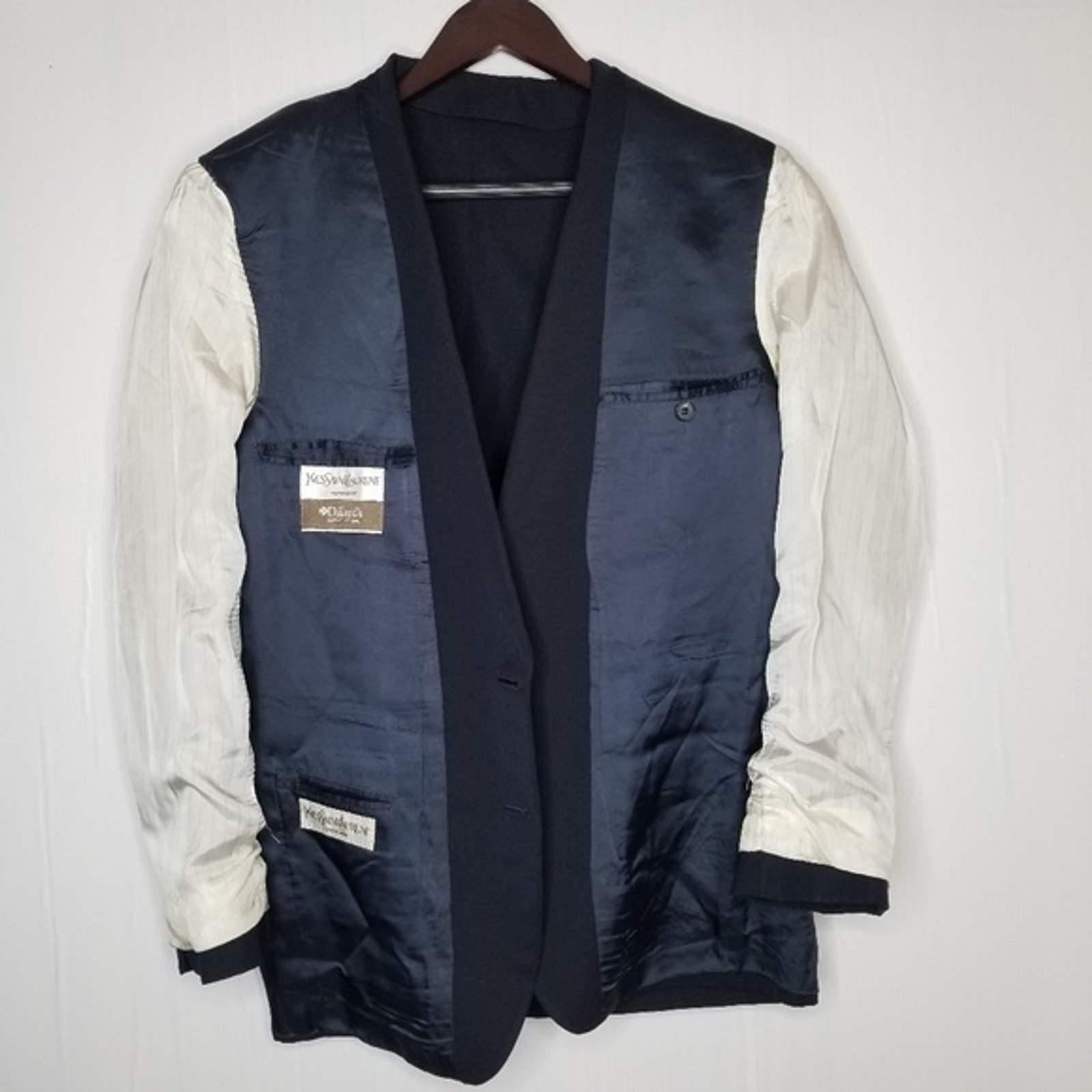 Giacca Blazer Yves Saint Laurent YSL Blu Navy Cappotto Sportivo Uomo Lana